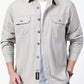 Men’s Light Grey Utility Casual Shirt – Premium Relaxed Fit Overshirt