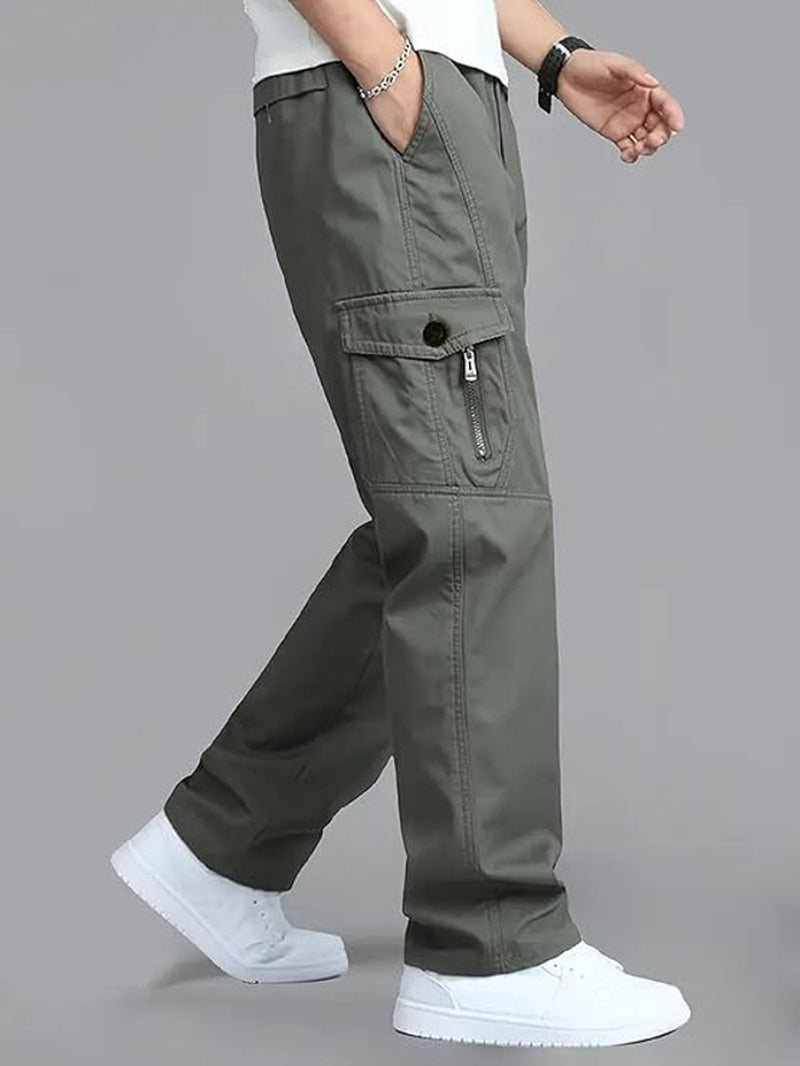 Fabripple Men’s Olive Green Utility Cargo Pants
