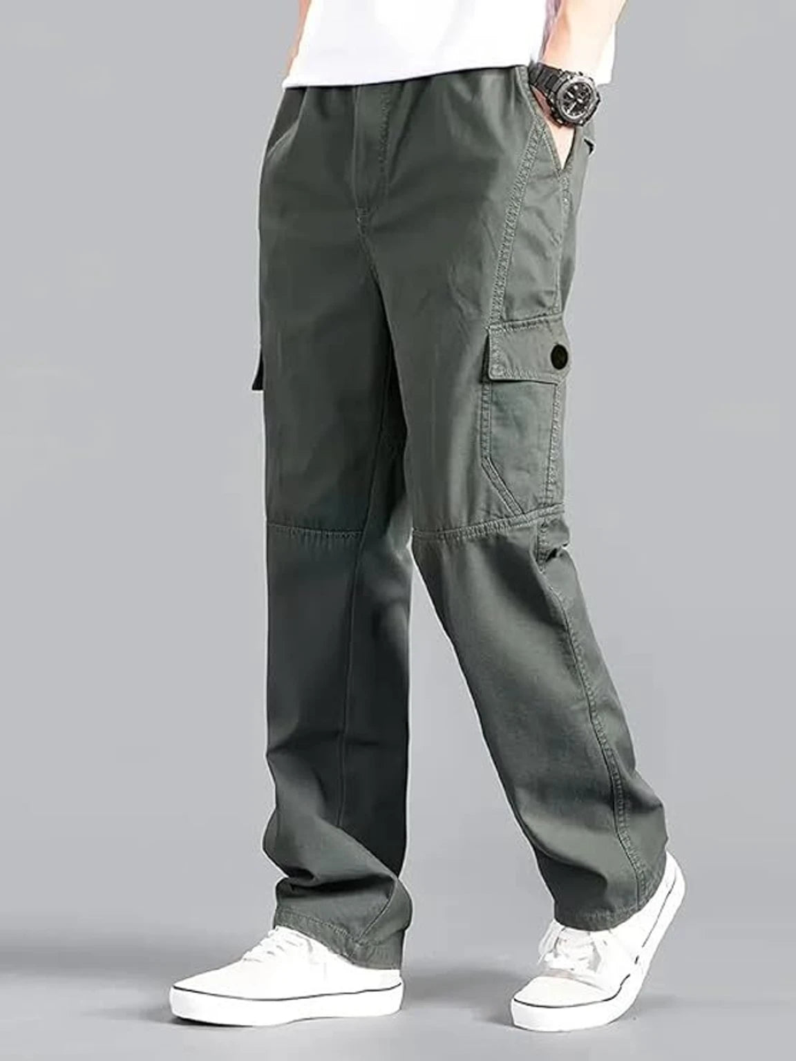 Fabripple Men’s Black Utility Cargo Pants