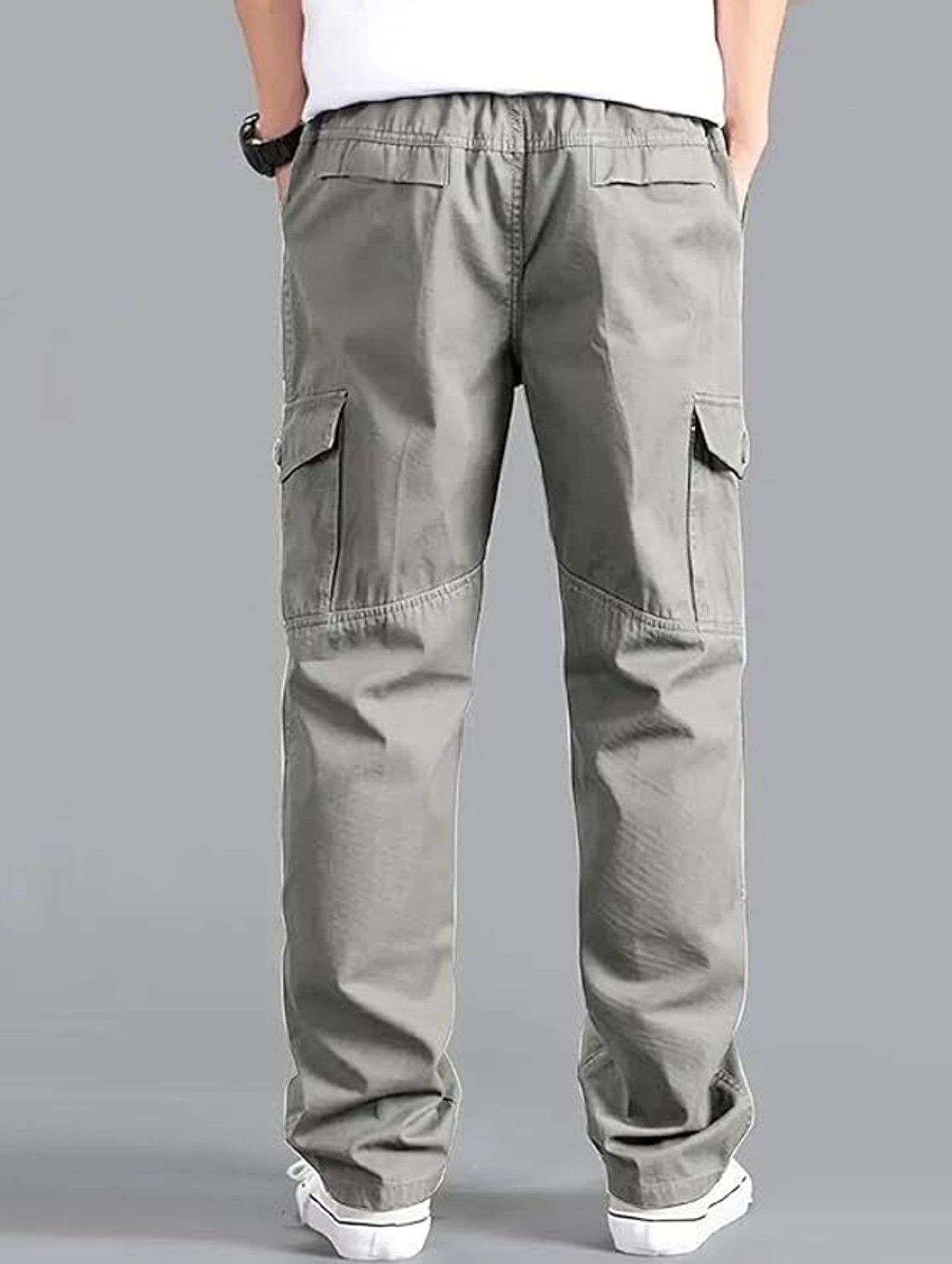 Fabripple Men’s Light Grey Utility Cargo Pants